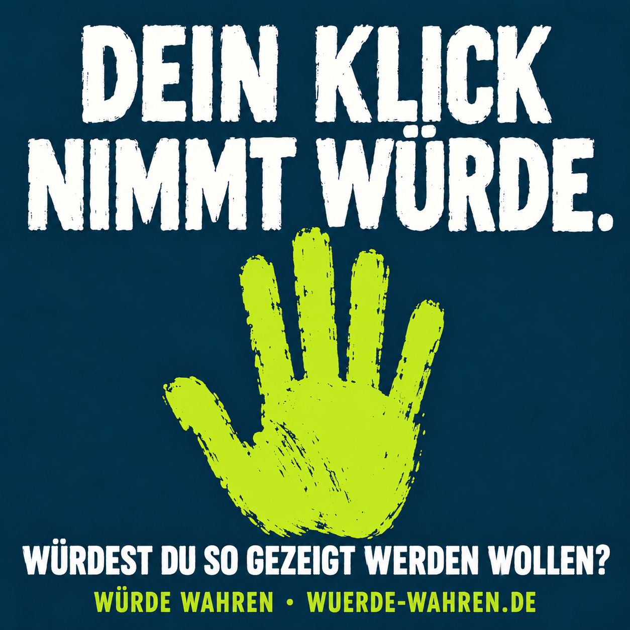 Kommentar-Bild: Dein Klick nimmt Würde. Würdest du so gezeigt werden wollen?